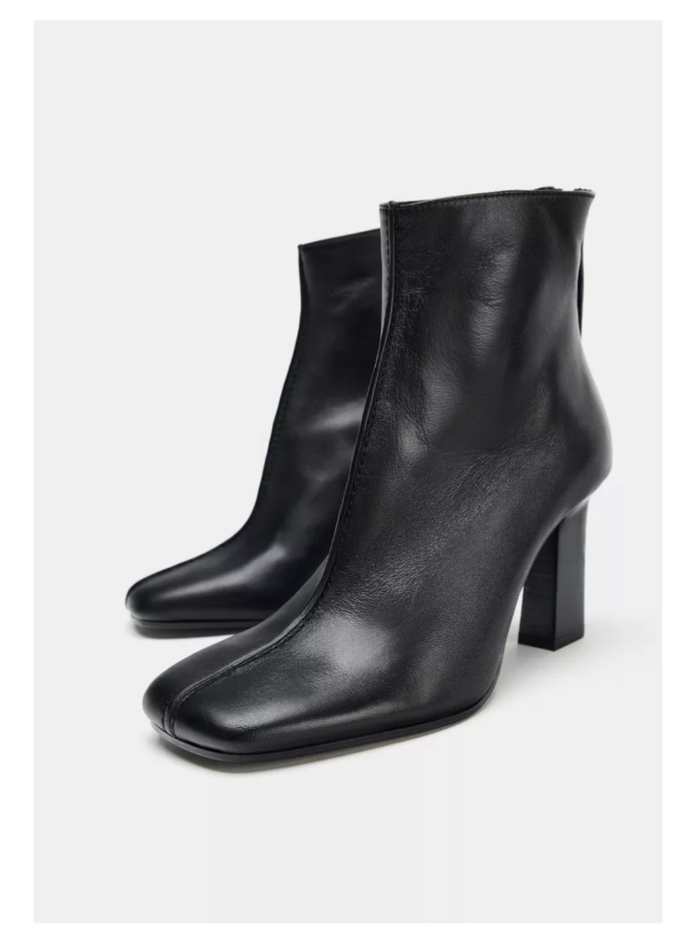 Zara LIMITED EDITION LEATHER HEELED ANKLE BOOTS